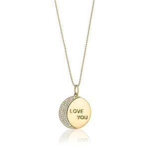 NEW ELA RAE women's love you to the moon and back necklace in yellow gold